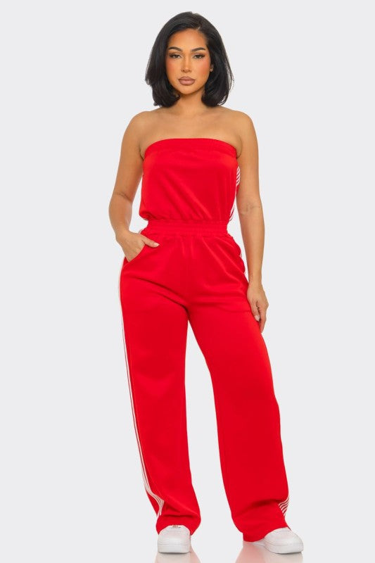 Blush Luxe Strapless Lounge Jumpsuit alternate view