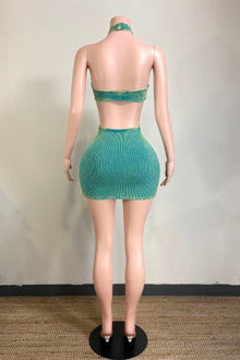 Mineral Wash Stud Gradient Open Back Mini Dress view 10