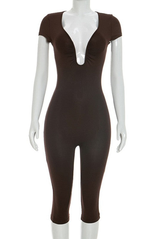 Bordeaux Luxe Sculpt Capri Jumpsuit alternate view