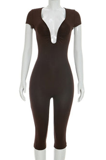 Bordeaux Luxe Sculpt Capri Jumpsuit view 2