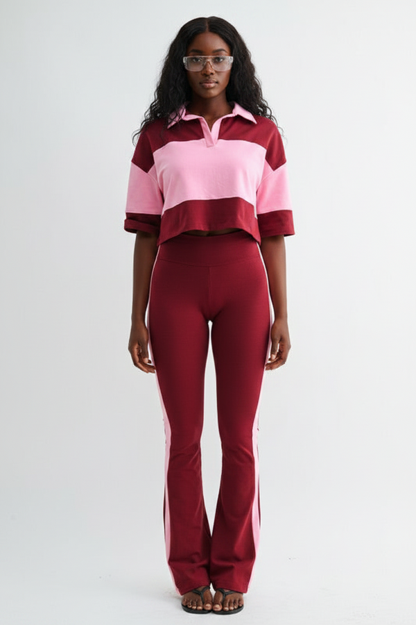 Sport Luxe Colorblock Two-Piece Pant Set