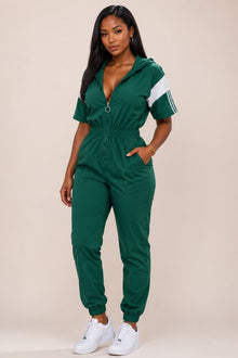 Sport Luxe Zip Front Utility Jumpsuit view 5