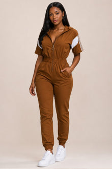 Sport Luxe Zip Front Utility Jumpsuit view 1