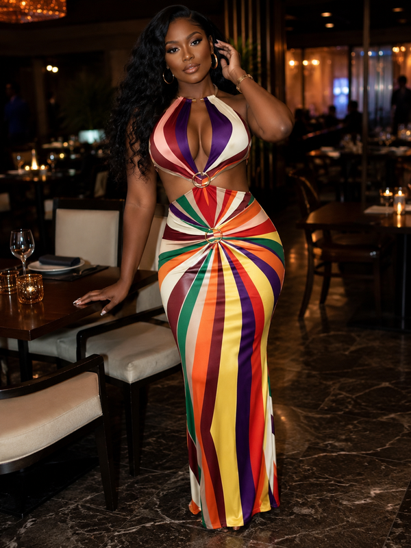 Sunset Muse Cutout Maxi Dress
