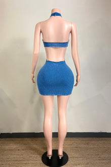 Mineral Wash Stud Gradient Open Back Mini Dress view 12